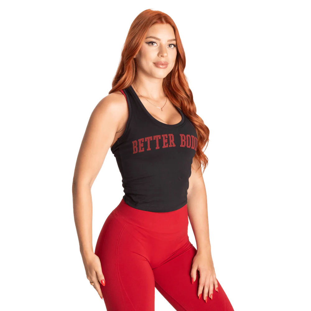 Better Bodies Crop T-Back - Black/Red