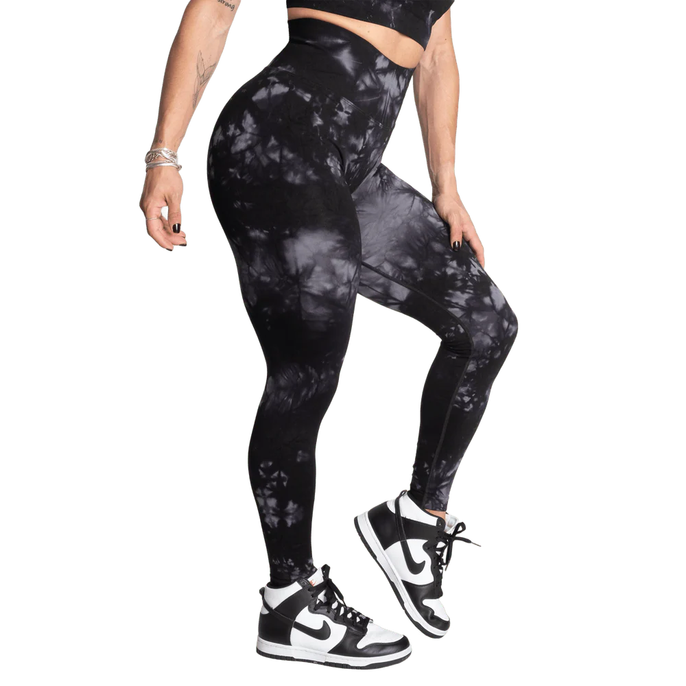 Better Bodies Entice Scrunch Leggings - Black Tie Dye