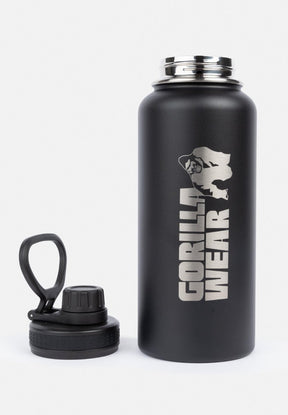 Gorilla Wear Insulated Stainless Steel Water Bottle 1000ML - Black